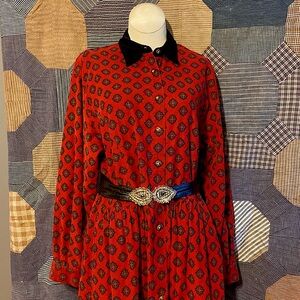 1980s Corduroy Eddie Bauer Long-Sleeve Dress